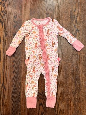 EASWEET Bamboo Viscose Ruffled Convertible Footie Pajamas - Ballet Girl